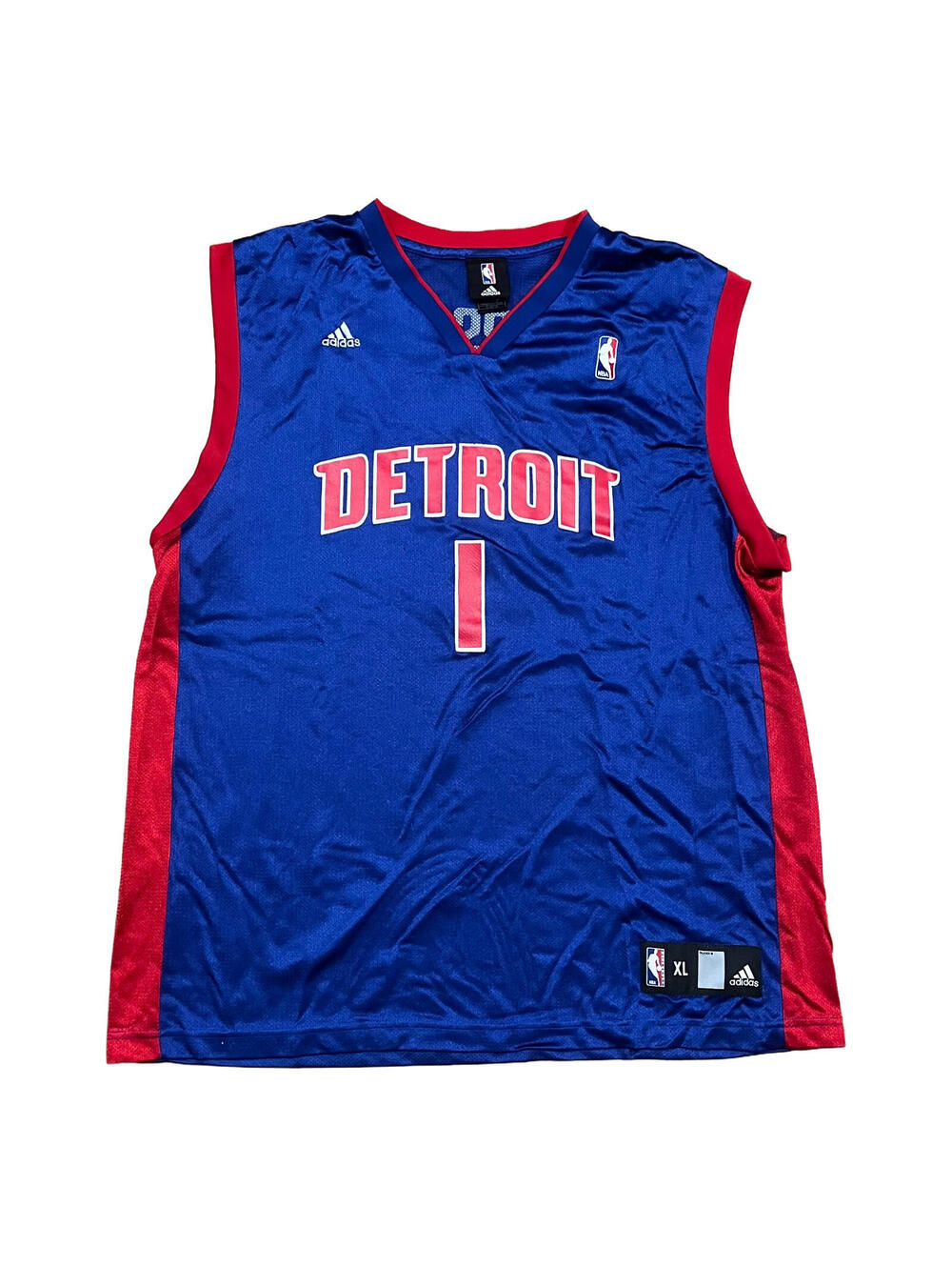 VTG Adidas Detroit Pistons Allen Iverson Jersey Mens XL Blue 1 NBA Basketball